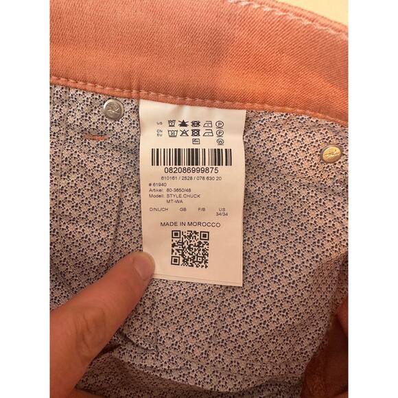 NWT BRAX Chuck Modern Fit Hi-Flex Lightweight Pants Peach Size 34x34 Sustainable - Picture 9 of 10